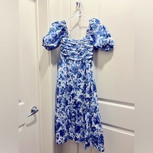 Abercrombie Babydoll Maxi Dress, Ruched Puff Sleeve Poplin Midi Dress - XSP